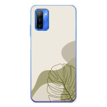 Силиконовый чехол с принтом в цветах на Ulefone Note 12 – Монстера зелёная