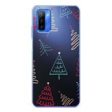Зимні Чохли для Нот 12 - прозорий фон (Різдвяні ялинки)
