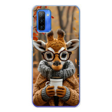 Друкований чохол 'Звірята з кавою' для Ulefone Note 12 – Жираф з кавою
