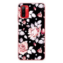 Чехлы с Цветами для Ulefone Note 12P (VPrint) (Цветочки на черном)