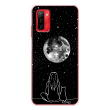 Чехол с рисунком кот на Ulefone Note 12P (Девушка с котом)