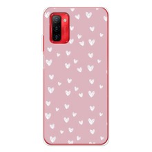 Чехол с розовым рисунком для Ulefone Note 12P (Сердечки на розовом)