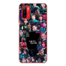 Чехол Гра в кальмара для Ulefone Note 12P – Коллаж игры кальмара