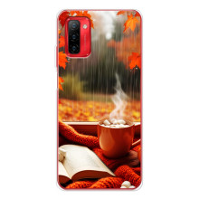 Чехол с уникальным дизайном «Осень с кофе» для Ulefone Note 12P – Кофе и дождь