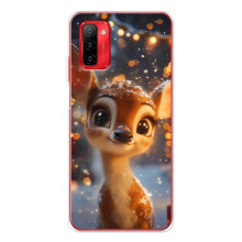 Яркий чехол для Ulefone Note 12P с Зимними Оленятами – Оленёнок среди гирлянд