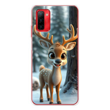 Яркий чехол для Ulefone Note 12P с Зимними Оленятами – Оленёнок в лесу