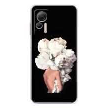 Чехлы (ART) Цветы на Ulefone Note 14 (VPrint) (Белые цветы)