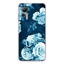 Чехлы (ART) Цветы на Ulefone Note 14 (VPrint) (Голубые Бутоны)