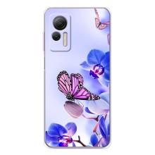 Чехлы с Цветами для Ulefone Note 14 (VPrint) (Бабочка на цветочке)