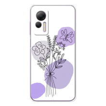Силконовий чохол з принтом в квітах на Ulefone Note 14 – Фіолетовий букет