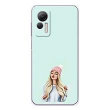 Силиконовый Чехол на Ulefone Note 14 с картинкой Стильных Девушек – В шапке
