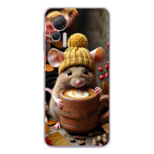 Друкований чохол 'Звірята з кавою' для Ulefone Note 14 – Мишка з кавою