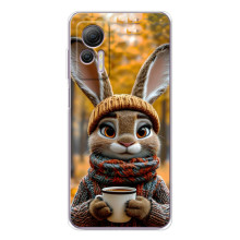 Друкований чохол 'Звірята з кавою' для Ulefone Note 14 – Зайчик з кавою