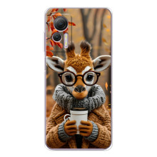 Друкований чохол 'Звірята з кавою' для Ulefone Note 14 – Жираф з кавою