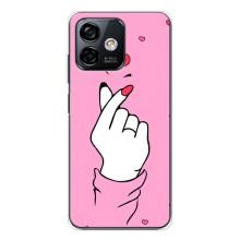 Чехол с принтом для Ulefone Note 16 Pro (AlphaPrint - Знак сердечка)