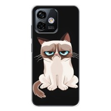 Чехол с принтом для Ulefone Note 16 Pro (AlphaPrint) Модные коты (Грустный кот)