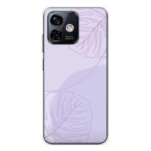 Чехол цветочный дизайн для Ulefone Note 16 Pro – Монстера фиолетовая