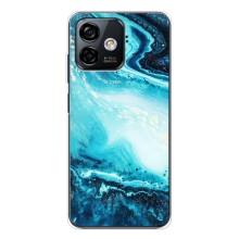 Мраморний чехол на Ulefone Note 16 Pro (VPrint) (Блакитний мрамор)