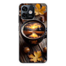 Чехол с уникальным дизайном «Осень с кофе» для Ulefone Note 16 Pro – Тёмный кофе