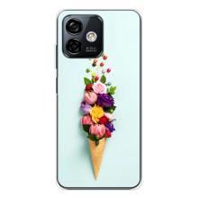 Чехлы с тематикой "ЦВЕТЫ" на Ulefone Note 16 Pro (Цветок-мороженное)
