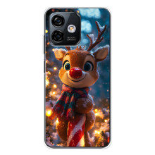 Яркий чехол для Ulefone Note 16 Pro с Зимними Оленятами – Олень в шарфе