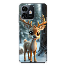 Яркий чехол для Ulefone Note 16 Pro с Зимними Оленятами – Оленёнок в лесу