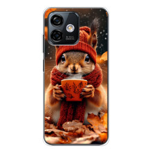 Печатный чехол «Зверята с кофе» для Ulefone Note 16 Pro – Белка с кофе