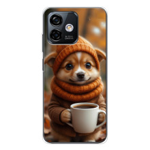 Печатный чехол «Зверята с кофе» для Ulefone Note 16 Pro – Песик с кофе