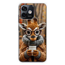 Печатный чехол «Зверята с кофе» для Ulefone Note 16 Pro – Жираф с кофе