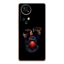 Чехол с Обезьянами Ulefone Note 17 Pro - (AlphaPrint) (Три обезьяны)