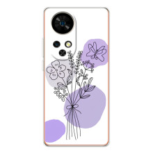 Силконовий чохол з принтом в квітах на Ulefone Note 17 Pro – Фіолетовий букет