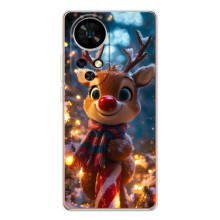 Яскравий чохол для Ulefone Note 17 Pro з Зимові Оленята – Олень з шарфом