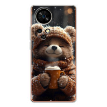 Печатный чехол «Зверята с кофе» для Ulefone Note 17 Pro – Мишка с кофе