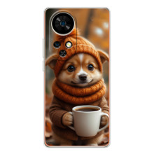 Печатный чехол «Зверята с кофе» для Ulefone Note 17 Pro – Песик с кофе