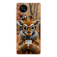 Печатный чехол «Зверята с кофе» для Ulefone Note 17 Pro – Жираф с кофе