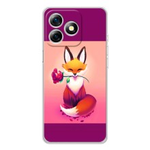 Чехлы с картинкой Лисички для Ulefone Note 18 Pro (VPrint) (Лисичка с розочкой)