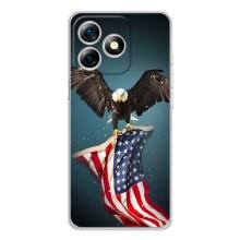 Чехол Флаг USA для Ulefone Note 18 Pro – Орел и флаг