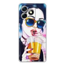 Чехол с картинкой Модные Девчонки Ulefone Note 18 Pro – Девушка с коктейлем