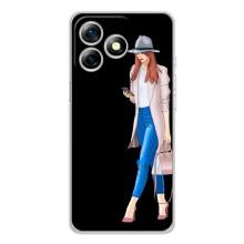 Чехол с картинкой Модные Девчонки Ulefone Note 18 Pro – Девушка со смартфоном
