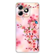 Чехол с принтом САКУРЫ на Ulefone Note 18 Pro – Бабочки на сакуре