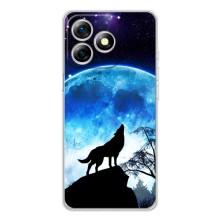 Чохол з Вовком на Ulefone Note 18 Pro – Виє на місяць