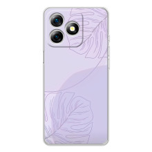 Чехол цветочный дизайн для Ulefone Note 18 Pro – Монстера фиолетовая
