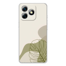 Силиконовый чехол с принтом в цветах на Ulefone Note 18 Pro – Монстера зелёная