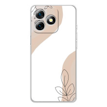 Силиконовый чехол с принтом в цветах на Ulefone Note 18 Pro – Нюдовый дизайн