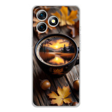 Чехол с уникальным дизайном «Осень с кофе» для Ulefone Note 18 Pro – Тёмный кофе