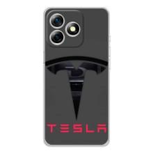 Силіконовий бампер з картинкою машини на Ulefone Note 18 Pro – Logo TESLA