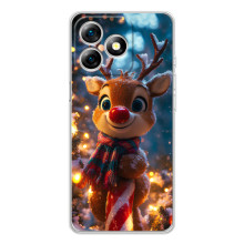 Яркий чехол для Ulefone Note 18 Pro с Зимними Оленятами – Олень в шарфе