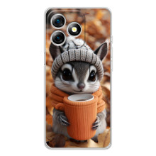 Друкований чохол 'Звірята з кавою' для Ulefone Note 18 Pro – Гризунчик з кавою