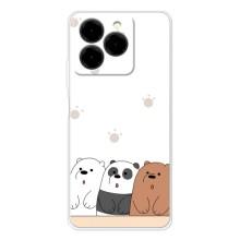 Чехлы с изображением разных животных для Ulefone Note 20 Pro (Удивленные медвеженки)