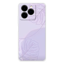 Чехол цветочный дизайн для Ulefone Note 20 Pro – Монстера фиолетовая